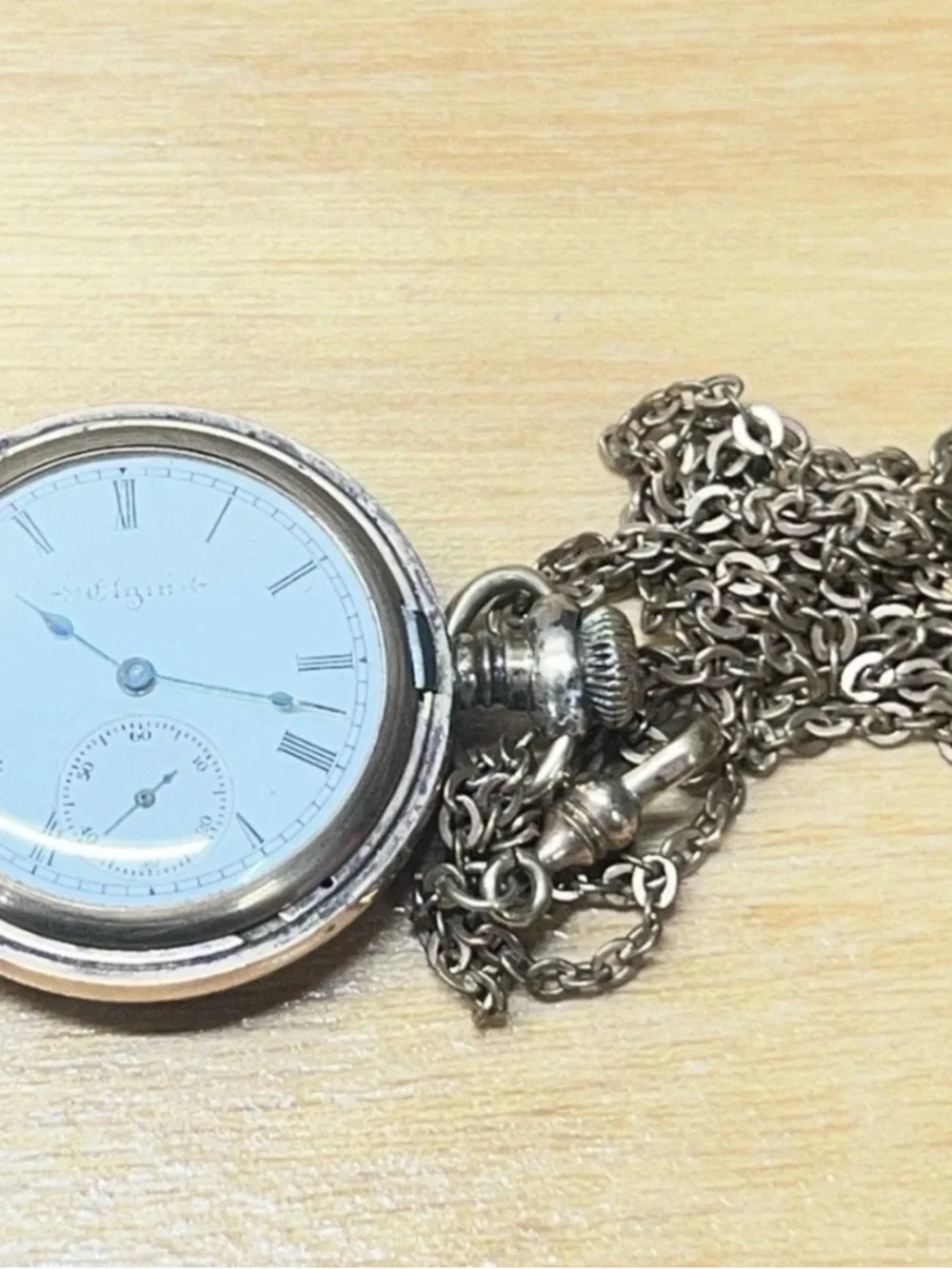 Vintage Elgin Double Hunter Case Gold Filled Ladies Pocket Watch Bird Design